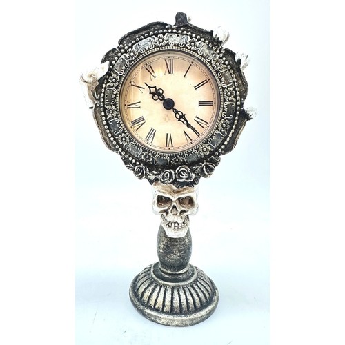 Gothic skull tabletop clock - tabletop,