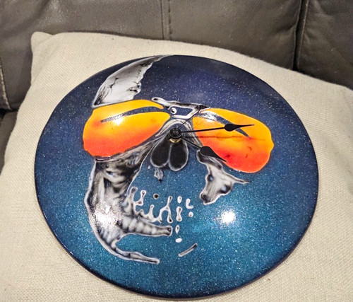 Man cave clock skull - man, clock,