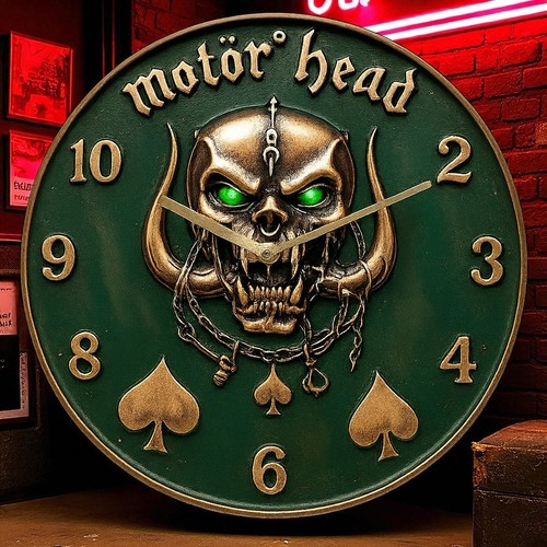 Skull wall clock - wall, 8in